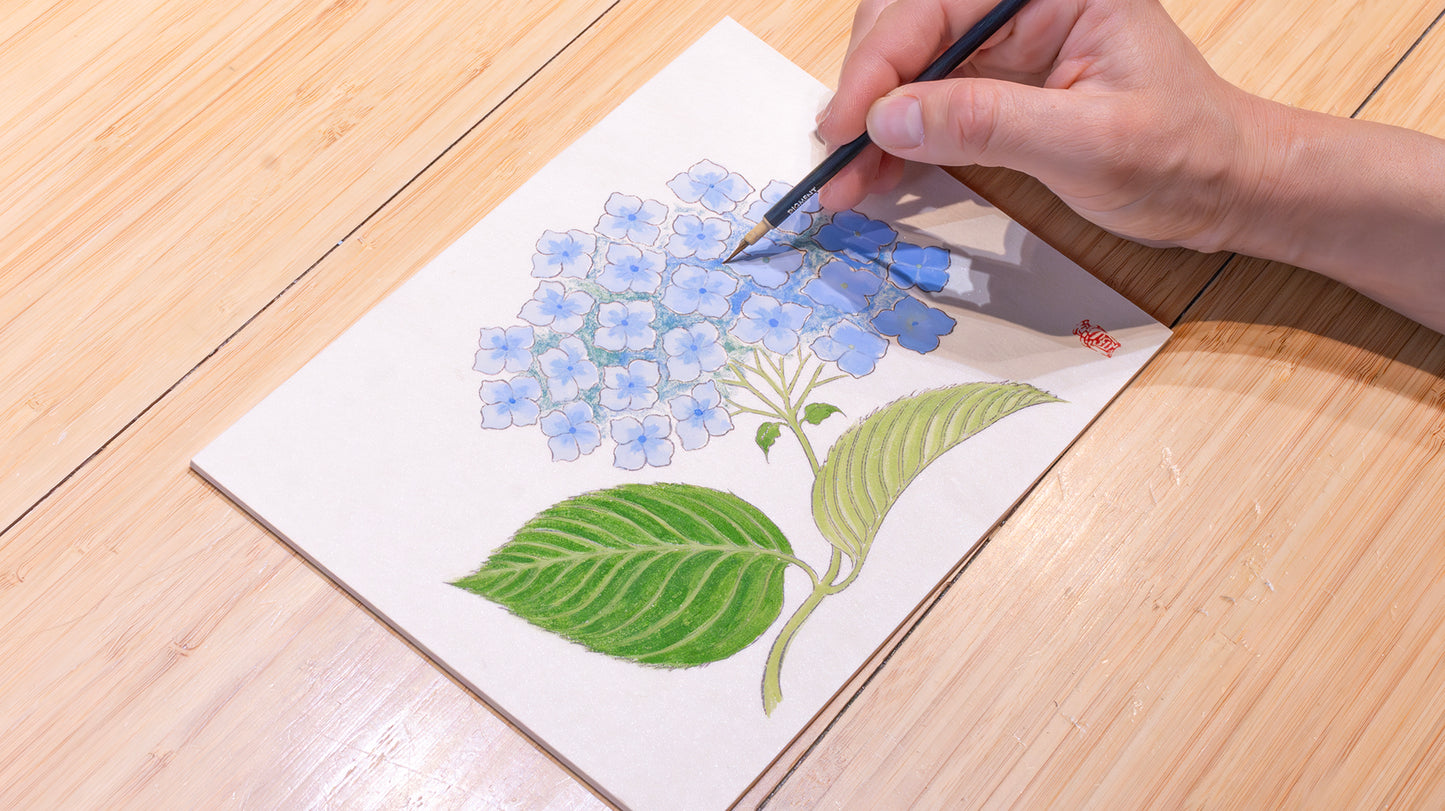 【［入門］岩絵具で花をえがく（あじさい）】同席オプション 26/06/14