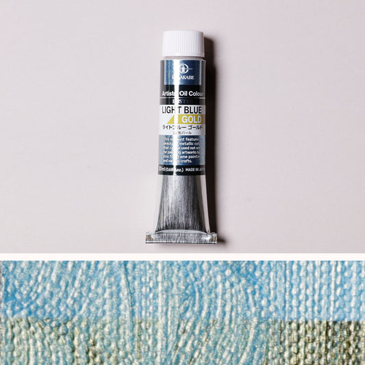 ラスター 専門家用油絵具　03 ライトブルー ゴールド - pigment.mom
