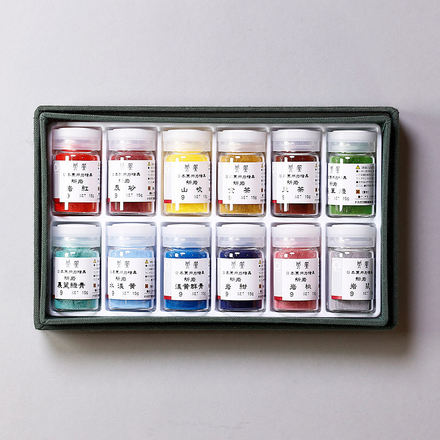 岩絵具12色セット Ｂ（緑） - pigment.mom