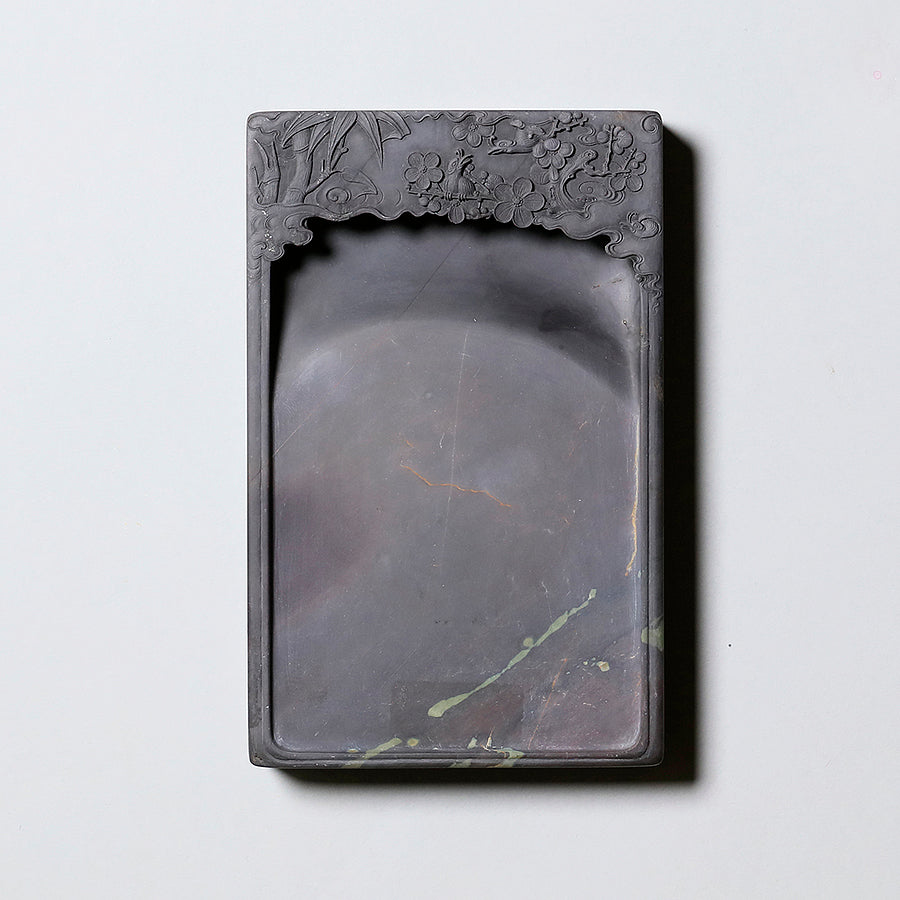 麻子坑 竹梅彫花硯 - pigment.mom